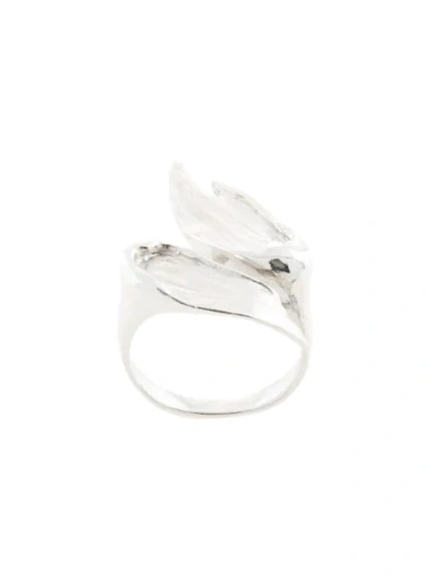 Fjord Brushed-effect Dual Ring In Silver