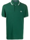 Fred Perry Logo-embroidered Cotton Polo Shirt In Green