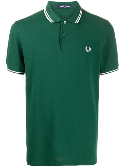 Fred Perry Logo-embroidered Cotton Polo Shirt In Green