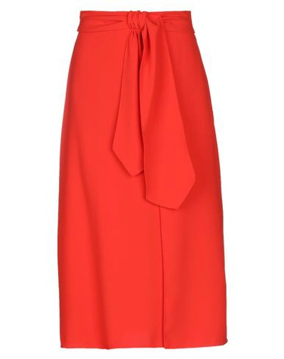 Elisabetta Franchi Woman Midi Skirt Red Size 4 Polyester