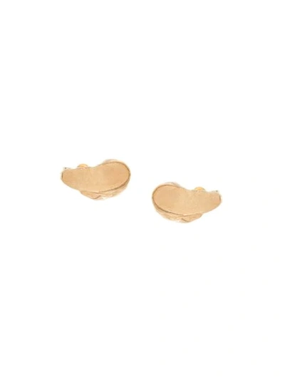 Fjord Brushed-effect Stud Earrings In Gold
