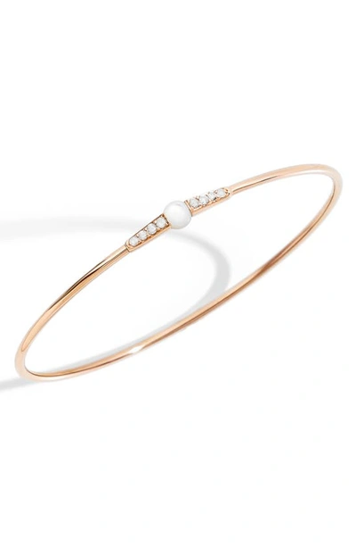 Pomellato M'ama Non M'ama 18k Rose Gold Mother-of-pearl & Diamond Bangle Bracelet