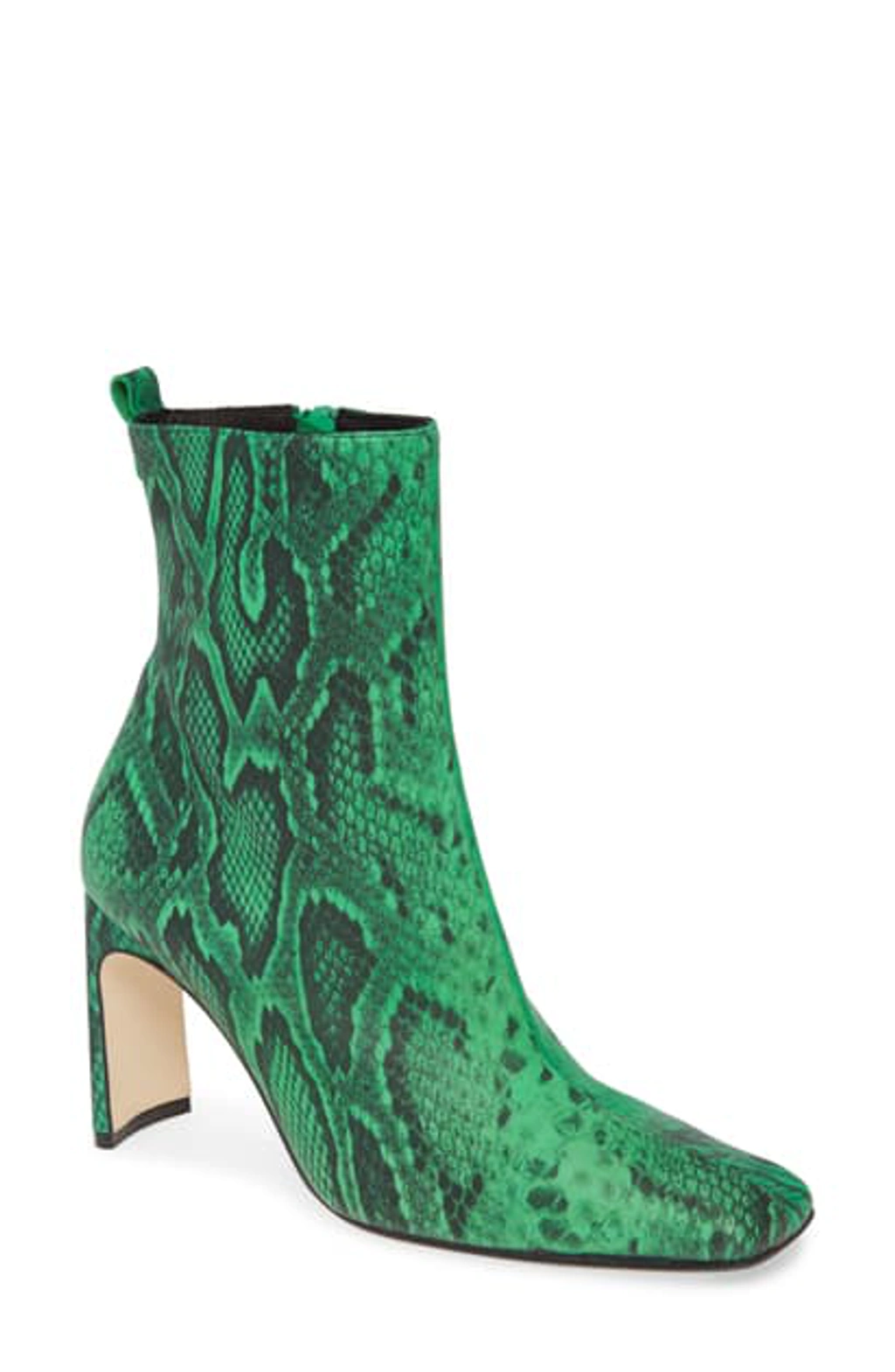 Miista Marcelle Reptile Embossed Bootie In Fluo Green Snake ModeSens