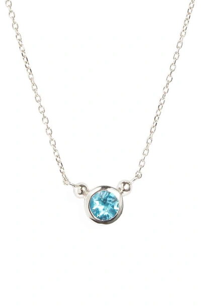 Anzie Bonheur Bubbling Brook Station Necklace In Swiss Blue Topaz