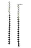 Allsaints Crystal Dot Linear Earrings In Crystal/ Jet