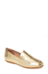 Fitflop Lena Croc Embossed Loafer In Vintage Gold Leather