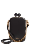The Marc Jacobs The Vanity Leather Crossbody Bag In Black