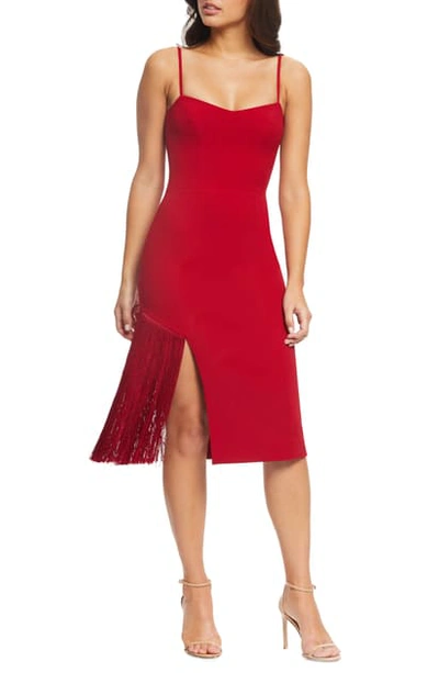 Dress The Population Rory Midi Dress In Garnet