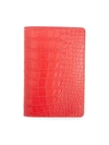 Royce New York Croc-embossed Leather Passport Case In Red