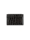 Royce New York Croc-embossed Leather Card Case In Black