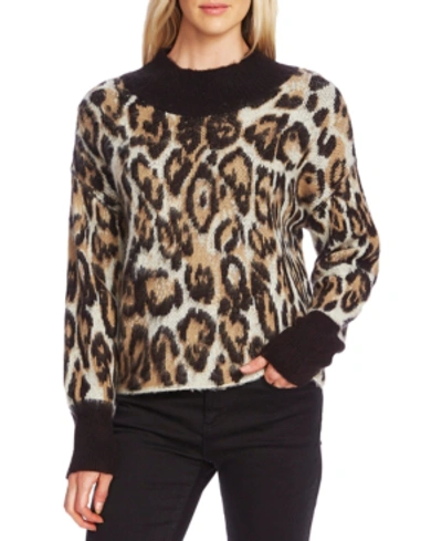 Vince Camuto Animal-patterned Jacquard Sweater In Leopard