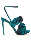 Marco De Vincenzo Braided Strap Velvet Sandals In Blue