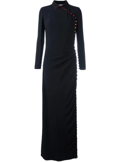 Marco De Vincenzo Buttoned Fitted Dress In Black