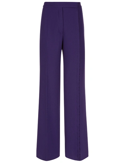 Marco De Vincenzo Purple Wool Button Detail Trousers | ModeSens