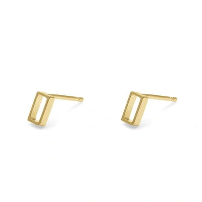 Myia Bonner Gold Vertical Oblong Stud Earrings