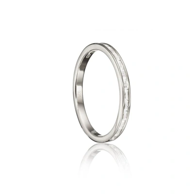 Lily & Roo Sterling Silver Baguette Diamond Style Eternity Ring