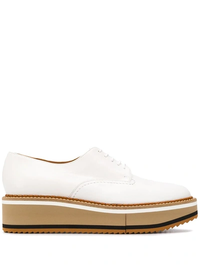 Clergerie Women's Berlin 3 Leather Platform Oxfords In White