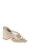 Alice And Olivia Paven Block-heel Metallic Leather Mules In Light Gold