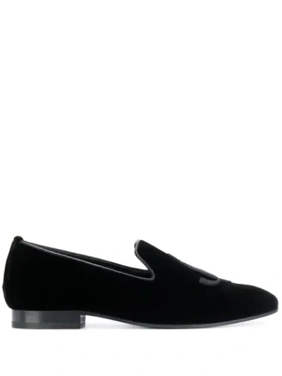 Jimmy Choo Sache Flat Velvet Slipper In Black