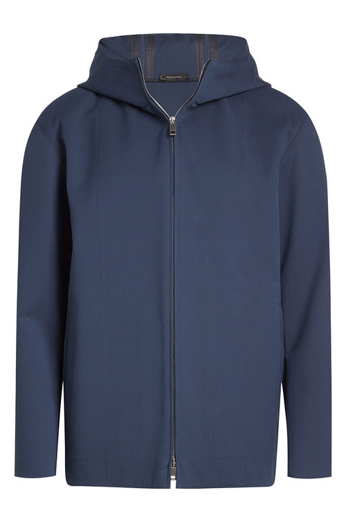 Jil Sander Zipped Cotton Jacket In Blue | ModeSens