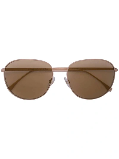 Fendi Light Brown Round Sunglasses