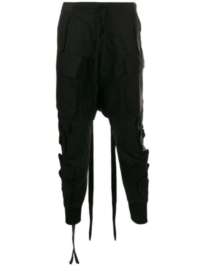 Ben Taverniti Unravel Project Tech Cotton Cargo Trousers In Black