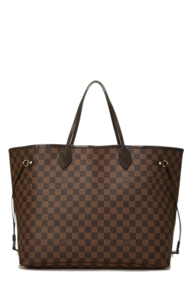 Pre-owned Louis Vuitton Damier Ebene Neverfull Gm Tote In Brown