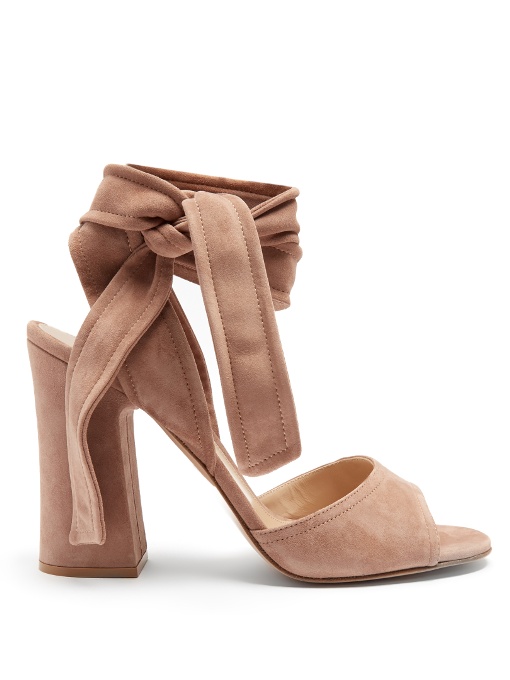 gianvito rossi suede ankle tie sandals