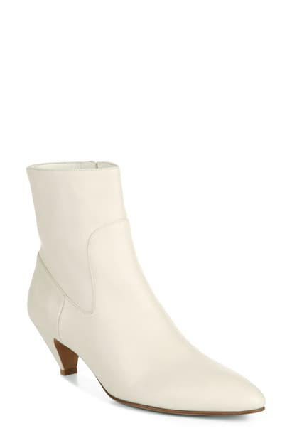 white pointed toe booties