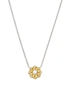 Sethi Couture Floral Diamond Pendant Necklace In Rose Gold/ Diamond