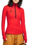 Nike Acg Long Sleeve Thermal Top In Habanero Red/ Black