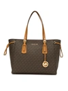 Michael Michael Kors Monogram Print Tote In Brown