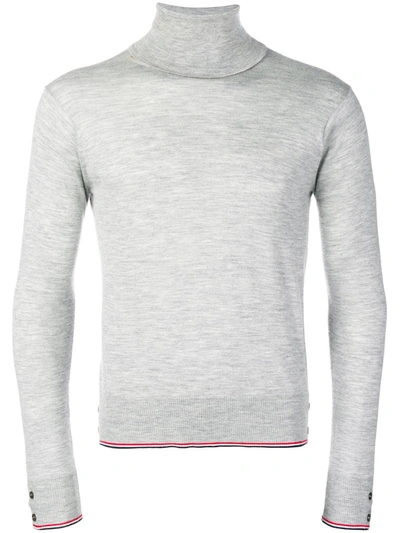 Thom Browne Classic Cashmere Turtleneck Pullover In Grey