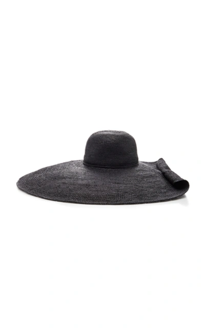 Sensi Studio Oversized Embellished Straw Hat In Black