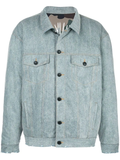 Haculla Acid Wash Reversible Denim Jacket In Blue