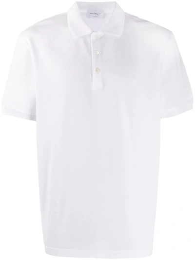 Ferragamo Short-sleeved Polo Shirt In White