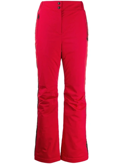 Fendi High-rise Flared Ff Motif Trousers In Red