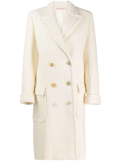 Marni Virgin Wool Knit Coat In White