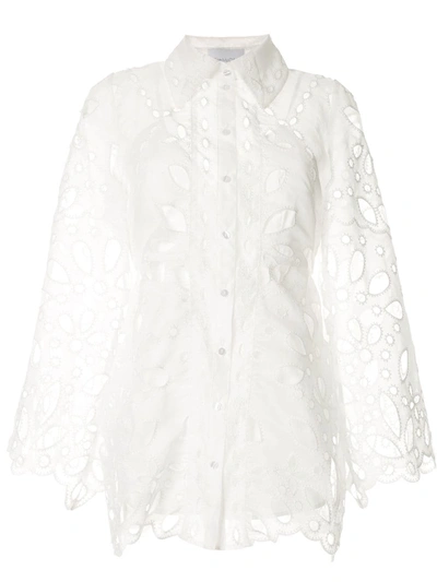Alice Mccall Baudelaire Broderie Anglais Mini Dress In White