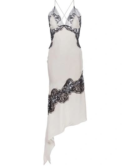 Kiki De Montparnasse Silk And Lace Slip Dress In Neutrals