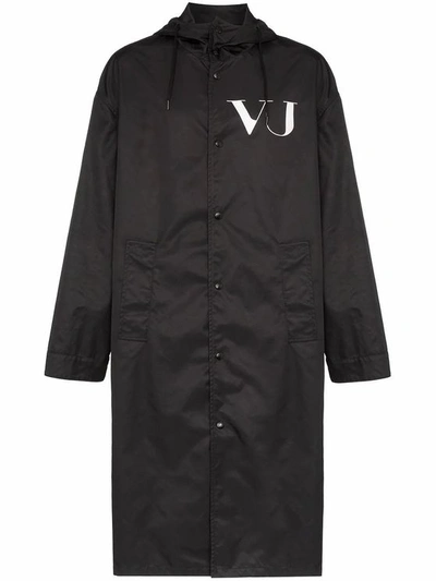 Valentino Men's Black Polyamide Coat