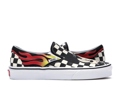 Pre-owned Vans Slip-on Disney Mickey And Minnie (women's) In Mickey Mouse And Minnie Mouse/checker Flame