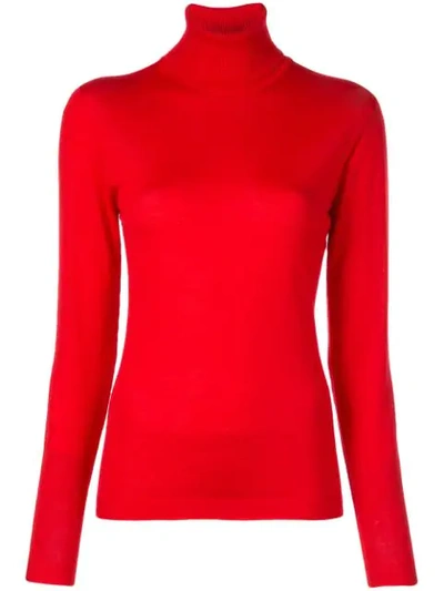 Escada Turtleneck Slim-fit Jumper In Red