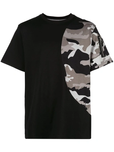 Mostly Heard Rarely Seen Camouflage Print Detail T-shirt In Black