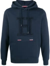 Tommy Hilfiger Logo Appliqué Patch Hoodie In Blue