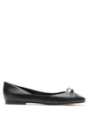 Sarah Chofakian Pila Leather Flat Ballerinas In Black