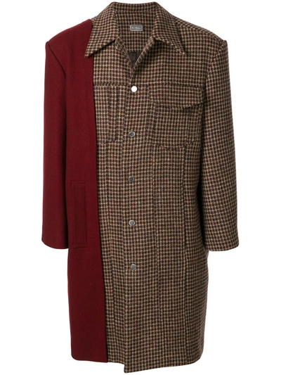 Necessity Sense Nicholas Panelled Tweed Coat In Brown