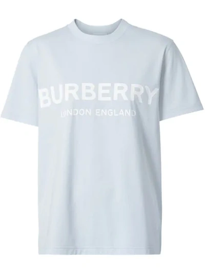 Burberry Logo Print T-shirt In Blue