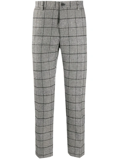 Dolce & Gabbana Check Mid-rise Trousers In White