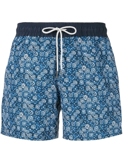 Venroy Diamond Print Swim Shorts In Blue